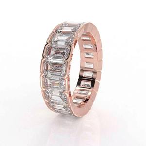 Bague moderne en argent avec diamant moissanite taille émeraude, pour unisexe, disponible à l'exportation depuis l'Inde - Product Image 2