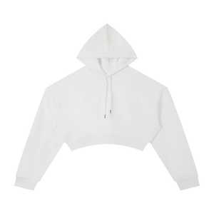 Sudadera con capucha corta esencial para mujer, de mezcla de algodón, con hombros caídos, estilo oversize y holgado, estilo streetwear estético - Product Image 4