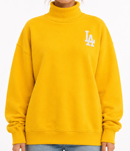 Sweat-shirt à col roulé oversize pour femme, logo personnalisé, coton doux, coupe décontractée, écologique, respirant, hiver, usage quotidien - Product Image 4