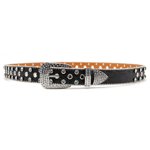 Ceinture classique occidentale unisexe de luxe avec strass en cristal et rivets entièrement sertis de diamants, ceinture de mode ornée de diamants - Product Image 6