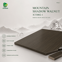 Panneau MDF de première qualité Jinbase Mountain Shadow Walnut 18 mm, placage bois, mélaminé, résistant à l'humidité, E0, 1220x2440 mm, pour hôtel