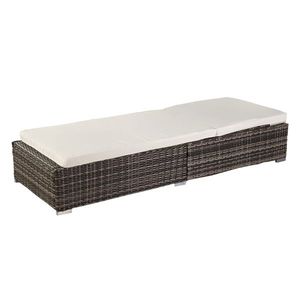 Lettino da Esterno Moderno in Rattan PE con Telaio in Alluminio, Design Elegante per Piscina/Spiaggia - Product Image 1