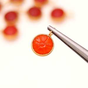 Natural Carnelian Flower Pendant 925 Sterling <b>Silver</b> Gemstone Jewelry Hand Carved Carnelian <b>Charm</b> Natural Stone Pendant Jewelry - Product Image 6