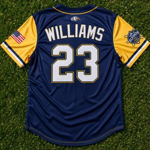 เสื้อเบสบอลแบบกำหนดเองสำหรับทีมและลีก แห้งเร็ว ระบายอากาศได้ดี ผ้าโพลีเอสเตอร์ 100% สกรีนชื่อและหมายเลขผู้เล่นแบบซับลิเมชั่น - Product Image 2