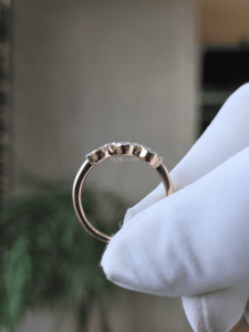 Round Lab Grown Diamond Three Stone Halo Ring 0.6 Ct Gold <b>Cluster</b> Statement Anniversary Gift for Women - Product Image 3