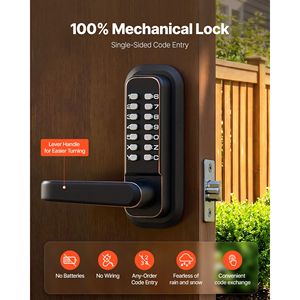 Serratura per Porta con Tastierino Combinato a Pulsante Singolo 2.0, Ingresso Senza Chiave Meccanico, Codice a 4-7 Cifre, Connettività App - Product Image 2