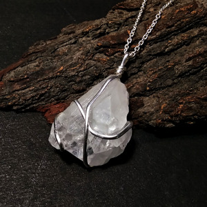 Cristal de Ágata Natural Transparente con Engaste de Bisel, Envuelto en Alambre, Hecho a Mano, Chapado en Plata 925, Estilo Clásico, Regalo para Mujer, Piedra Preciosa - Product Image 4