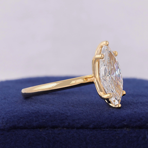 Marquise Cut Diamond Engagement Ring White Gold Prong Setting Women's Classic Fine Jewelry - Product Image 2