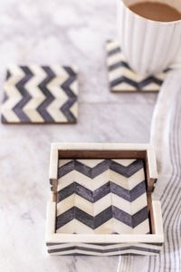 Artisan Bone Inlay <b>Coasters</b> Decorative Handmade Beverage Mats for Home and Hotel - Product Image 2