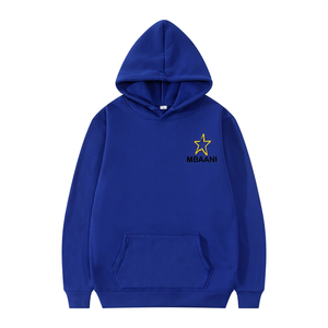 Sweat-shirt à capuche bleu marine pour homme Mbaani, coupe classique, logo étoile brodé, vêtement décontracté pour l'automne 2026, en vente - Product Image 4