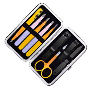 Juego de Pinzas para Cejas al por Mayor, 9 Piezas, Punta Inclinada, Acero Inoxidable, con Cortadores Negros y Tijeras - Product Image 5