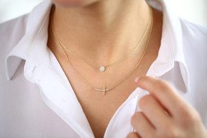 Colgante de Diamantes en Racimo E Color VVS de 0.40ctw, Oro Sólido de 14K, Diamante de Laboratorio Redondo con Halo, Collar con Cadena Delicada - Product Image 4
