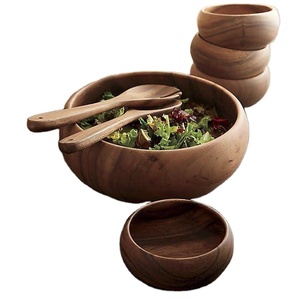 Top Trending Customizable Wood Dining <b>Bowl</b> Natural Acacia Wood <b>Salad</b> <b>Bowl</b> Food Fruit Tools Tableware <b>Wooden</b> <b>Bowl</b> Best Quality - Product Image 1