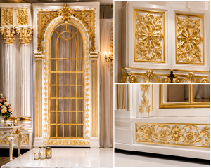 Royal White & Gold Victorian <b>Wedding</b> Stage for Luxury Events Luxury Fiber <b>Frames</b> Panel for Stage Decor Royal Hand Carved <b>Frames</b> - Product Image 4
