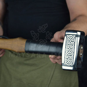 Custom OEM Steel Viking <b>Hammer</b> Handmade Carbon Steel with Hand Engraved Design Industrial Grade Multi-Purpose Wood Handle <b>Hammer</b> - Product Image 6