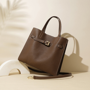 Nouveau sac à main décontracté pour femme de haute qualité, en cuir de vache véritable, avec fermeture éclair et ouverture, grande capacité, sac bandoulière - Product Image 3