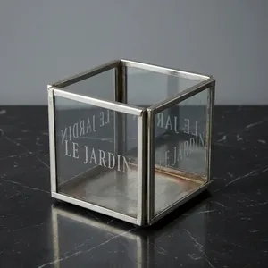 Artisan Design Etched <b>Glass</b> <b>Lantern</b> Votive Candle Holder Stainless Steel Home & Office Luxury Decor VO1017 - Product Image 2
