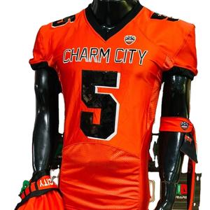 Jersey de fútbol americano bordado de talla grande transpirable estirable sublimación pantalones manga Real fábrica pantalones integrados - Product Image 1