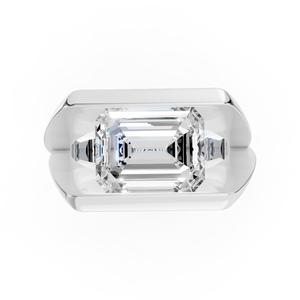 <b>Emerald</b> Cut Moissanite Modern Open Band Statement <b>Ring</b> for Women Wedding Anniversary 925 Sterling <b>Silver</b> Fine Jewelry Wholesale - Product Image 3