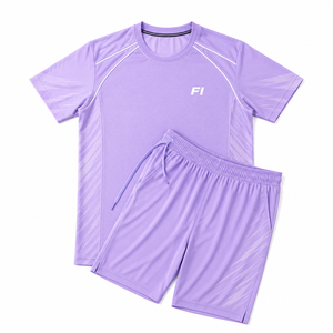Men's Quick Dry Short Sleeve <b>T</b>-<b>Shirt</b> and Running Shorts Set Breathable Athletic Wear for Gym Training Men's <b>T</b>-<b>shirts</b> sets - Product Image 3