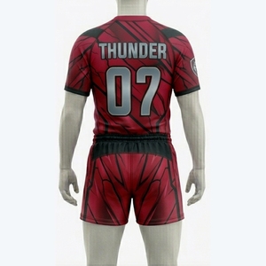 Uniforme de rugby personnalisé avec impression numérique par sublimation, vêtements de sport respirants en polyester 100%, maillot de rugby pour hommes, football tactile - Product Image 2