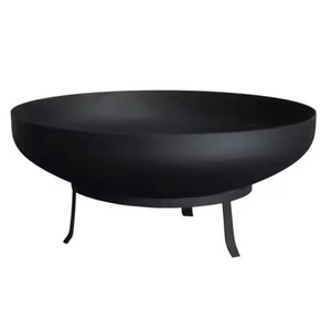 Brasero moderne évasé en acier au carbone avec support trépied angulaire à grande hauteur pour extérieur et jardin, pour brûler du bois - Product Image 6