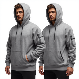 Custom 350gsm Heavyweight Regular Fit Boxy Fleece Pullover Hoodie with Pocket 100% Cotton Anti-Pilling Winter Solid for Men - Product Image 2
