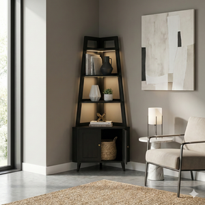 Square <b>Corner</b> Tiered <b>Shelf</b> American <b>Pine</b> Plywood Modern Design Smooth Edge for Living Room & Bedroom - Product Image 5