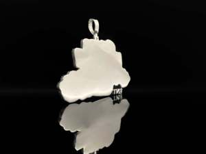 Colgante de lujo personalizado The Ice Legacy, con diamante redondo brillante esmerilado, de aleación plateada con baño de rodio, estilo Hip Hop Royal - Product Image 2