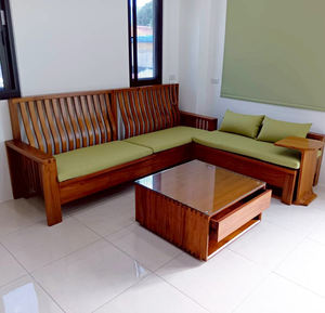 Mesa de Centro Cuadrada de Madera de Teca Sostenible, Estilo Wabi-Sabi Clásico y Simple, para Sala de Estar, Muebles para el Hogar, Madera Duradera - Product Image 2