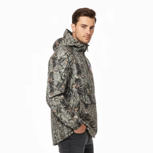 Chaqueta Cortavientos Anorak Ligera con Media Cremallera y Capucha para Hombre, Diseño Camuflaje, con Logotipo Personalizado, Ropa Deportiva Casual para Invierno - Product Image 1