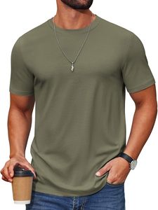 Camiseta Básica Personalizada para Hombre, Cuello Redondo, Manga Corta, Tejido de Punto, Secado Rápido, Ecológica, Transpirable, Spandex/Algodón, Casual, Venta al Por Mayor - Product Image 1
