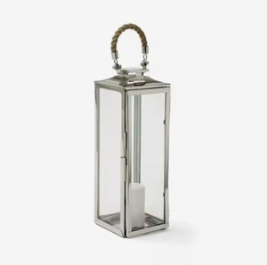 Elegant Large Stainless Steel Hanging <b>Lantern</b> With Mirror Polished Contemporary Design Perfect for Events and Wedding Decor - Product Image 5
