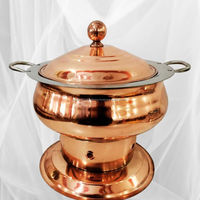 Vente en gros de plats à réchaud ronds en acier inoxydable doré CRAFT ASCENT TCACD14E pour buffets et traiteurs, emballage personnalisé Inde
