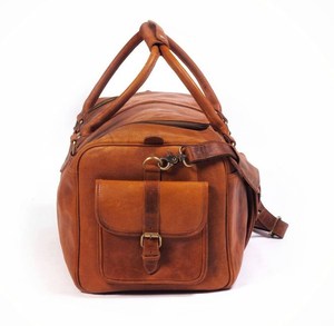 Sac à bandoulière en cuir véritable grande capacité, sac fourre-tout multifonctionnel, sac de voyage pour homme en cuir Crazy Horse - Product Image 2