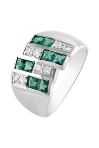 แหวนเพชรและทับทิมเงินแท้ 92.5 รุ่น KLSR-11429 - Product Image 3