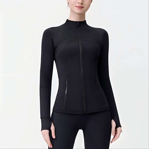 Conjunto Deportivo Ligero Personalizado para Mujer, Talla Grande, Chaqueta con Cremallera de Manga Larga, Pantalones de Cintura Alta, para Gimnasio, Fitness, Yoga, Otoño - Product Image 3