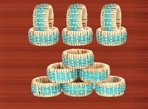 Anneau de serviette en rotin tressé à la main, style moderne et luxueux, thème plage naturel, pour décoration de table de fête ou de mariage, écologique, motif animal - Product Image 5