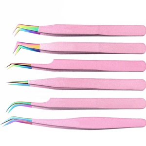 Pince à épiler professionnelle de haute qualité en acier inoxydable à pointe lisse pour extensions de cils, avec logo personnalisé en usine - Product Image 4