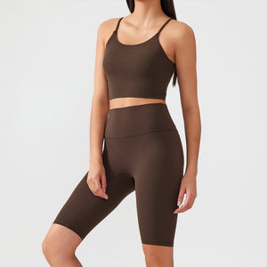 Women's High Quality Gym Fitness Sets Breathable Lightweight Sports <b>Bra</b> Leggings Solid Four-Way <b>Stretch</b> Yoga Fitness Elastic - Product Image 5