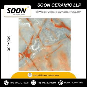 Carreaux muraux en porcelaine effet marbre saphir Welkin modernes, finition brillante, 600x600mm, imitation texture mur de briques, prochainement disponible - Product Image 5