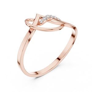 Anillo de oro macizo de 14k para mujer con diamante de corte redondo minimalista de diseño único en forma de espiga, ideal para regalo, compromiso, aniversario, boda. - Product Image 6