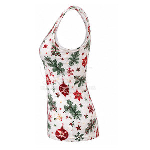 Camiseta sin mangas navideña informal para mujer con estampado de galletas de jengibre, tela de algodón transpirable y ajuste cómodo. - Product Image 5