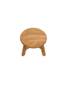 Tabouret rond en bois massif avec finition naturelle et structure de support robuste, idéal pour les restaurants, hôtels et cafés modernes - Product Image 5