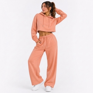 Womens Relaxed Everyday Clothing <b>Set</b> Long Sleeve Sweatshirt And Comfortable Pants For Casual Home And Travel Wear - Product Image 1