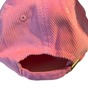 AKA Pink Corduroy Baseball <b>Cap</b> with Green Embroidered Ivy Leaf & Pearl Design Adjustable Sorority <b>Hat</b> Pink Color - Product Image 5