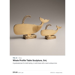 Sculpture de table baleine en laiton massif percée à la main - Décoration d'intérieur en métal antique - Product Image 2