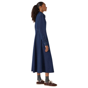 Vestido Camisero de Mezclilla para Mujer, Manga Larga, Informal, de Algodón, Fabricante Mayorista de Moda - Product Image 2