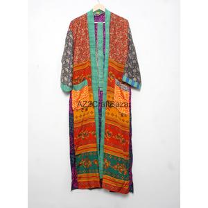 Kimono de Seda con Parches Estilo Vintage, Túnica Informal de Invierno, Cuello en V, Cierre con Cordón, Transpirable y Suave - Product Image 6