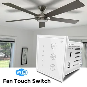 India Touch Fan Controller In Wall For Android IOS System Control Panel In Black White With Phone App Remote Fan Controller